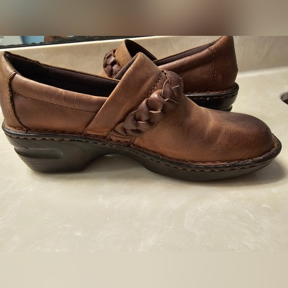 Born Concepts Womens Peggy Clog Braided Strap Brown Leather/Platform Shoe Sz10 - Picture 3 of 10